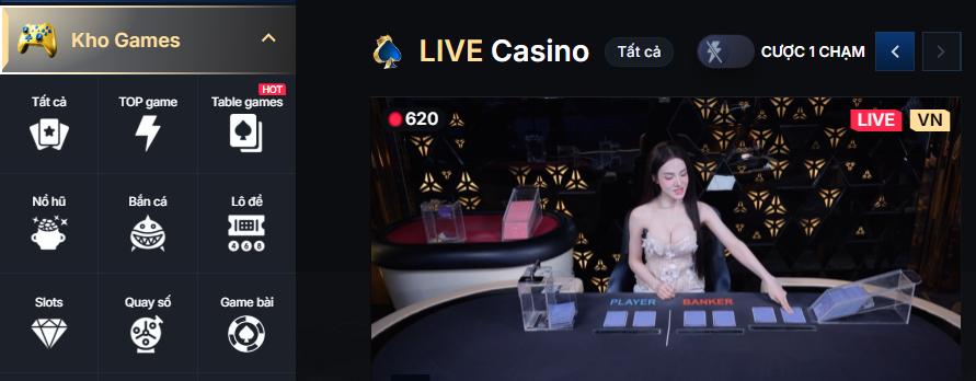 Giao diện cực đẹp của Live Casino SA Gaming Zo88
